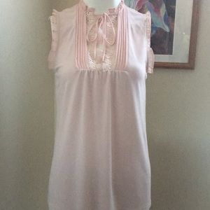 Light pink high neck lace top xs